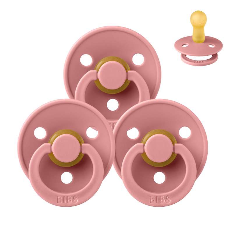 Sucette Bibs Rond Colour - pack - 3 pcs. - t. 2 - Rose Poussière 
