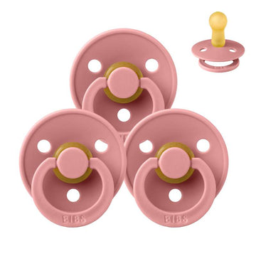 Sucette Bibs Rond Colour - pack - 3 pcs. - t. 2 - Rose Poussière 