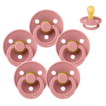 Bibs Kulatý Colour Dudlík - bundle - 5 ks - vel. 1 - Prašná růžová 