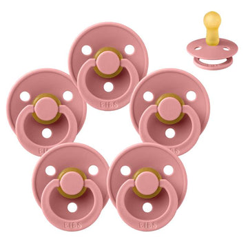Chupeta Bibs Redonda Colour - bundle - 5 unidades - tam. 2 - Rosa Poeirento 