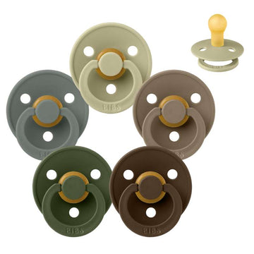 BIBS Round Colour Pacifier - Multipack - 5 pcs. - Size 1 - Forest Floor