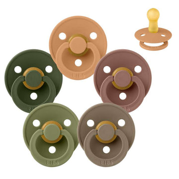 Succhietto Bibs Rotondo Colour - pacchetto - 5 pezzi - tg. 2 - Verde e Terracotta 