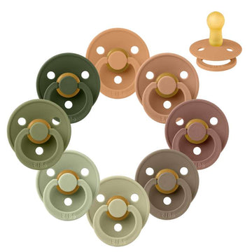 Bibs Кръгъл Colour Биберон - bundle - 8 бр. - р-р 2 - Зелено и Теракота 