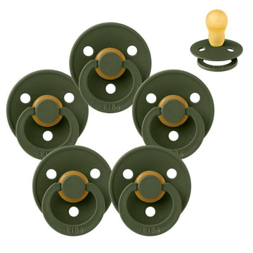 Sucette Bibs Rond Colour - pack - 5 pcs. - t. 3 - Vert chasseur 