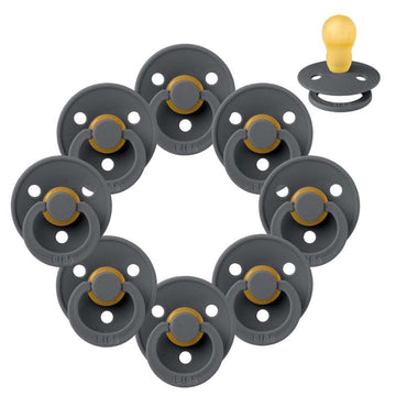 Bibs Ronde Colour Fopspeen - bundle - 8 stuks - mt. 3 - Ijzer 