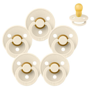 Bibs Round Colour Pacifier - bundle - 5 pcs. - sz. 3 - Ivory 