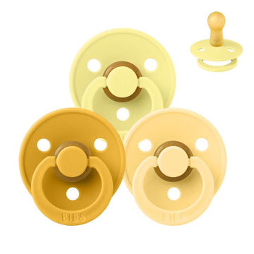 Bibs Round Colour Pacifier - bundle - 3 pcs. - sz. 2 - Let The Sunshine In 