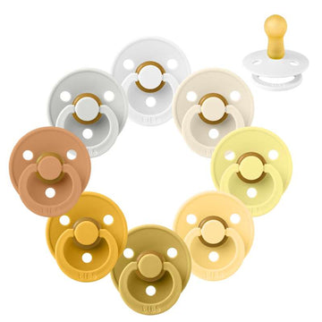 Bibs Round Colour Pacifier - bundle - 8 pcs. - sz. 2 - Let The Sunshine In 