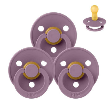 Bibs Round Colour Pacifier - bundle - 3 pcs. - sz. 2 - Mauve 