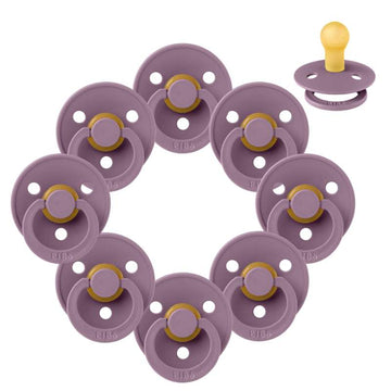 Sucette Bibs Rond Colour - pack - 8 pièces - t. 1 - Mauve 