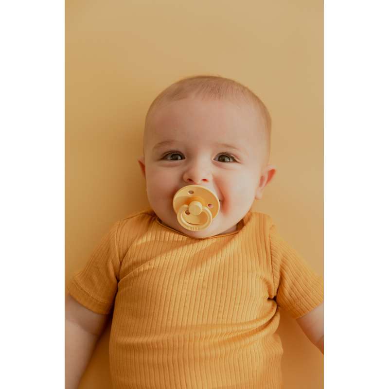 Bibs Round Colour Pacifier - bundle - 8 pcs. - sz. 1 - Pale Butter 