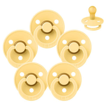 Bibs Round Colour Pacifier - bundle - 5 pcs. - sz. 1 - Pale Butter 