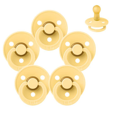 Bibs Round Colour Pacifier - bundle - 5 pcs. - sz. 2 - Pale Butter 