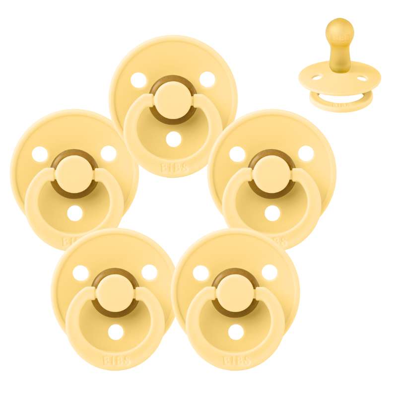Bibs Okrugla Colour Duda - bundle - 5 kom. - vel. 2 - Pale Butter 