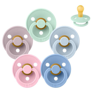 Bibs Στρογγυλή Colour Πιπίλα - bundle - 5 τμχ. - μεγ. 1 - Παράδεισος Παστέλ 