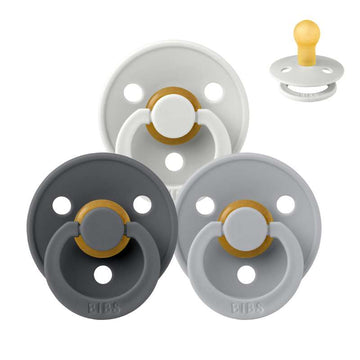 Bibs Round Colour Pacifier - bundle - 3 pcs. - sz. 1 - Rainy Day 