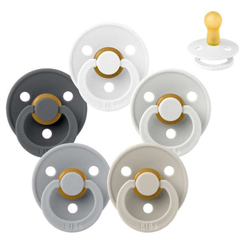 Bibs Round Colour Pacifier - bundle - 5 pcs. - sz. 2 - Rainy Day 