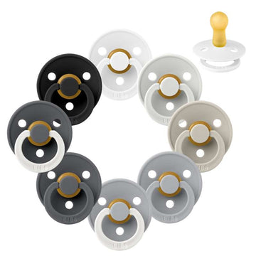 Bibs Ronde Colour Fopspeen - bundle - 8 st. - mt. 2 - Regenachtige Dag 