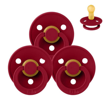 Bibs Round Colour Pacifier - bundle - 3 pcs. - sz. 2 - Ruby 