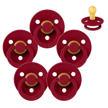 Bibs Round Colour Pacifier - bundle - 5 pcs. - sz. 1 - Ruby 