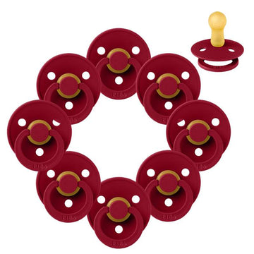 Bibs Round Colour Pacifier - bundle - 8 pcs. - sz. 2 - Ruby 