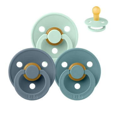 Bibs Round Colour Pacifier - bundle - 3 pcs. - sz. 1 - Crashing Waves 