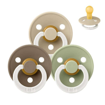 Bibs Rund Colour Schnuller - bundle - 3 Stück - Gr. 1 - Schlaf gut, kleines Kind - GLOW 