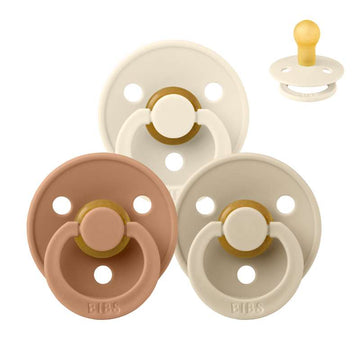 Succhietto Bibs Rotondo Colour - pacchetto - 3 pezzi - tg. 1 - Morbido e Terroso 
