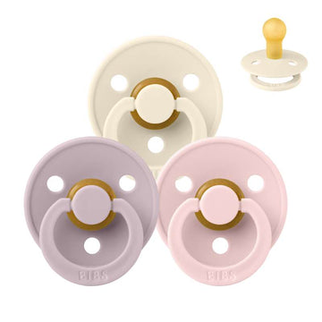Bibs Round Colour Pacifier - bundle - 3 pcs. - sz. 1 - Soft and Gentle 