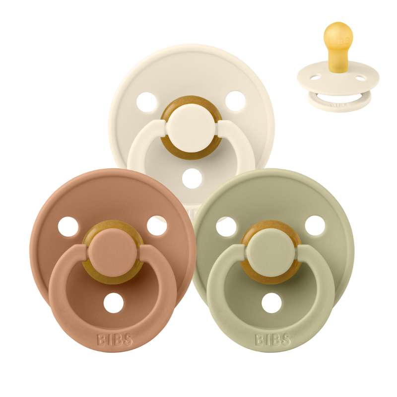 Bibs Кръгъл Colour Биберон - bundle - 3 бр. - р-р 1 - Мека есен 