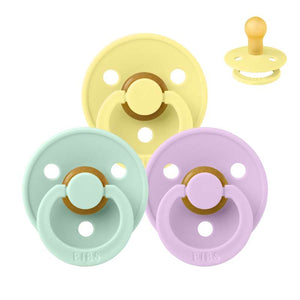 BIBS Colour ronde - lot de sucettes - 3 pcs - Taille 1 - Spring Break