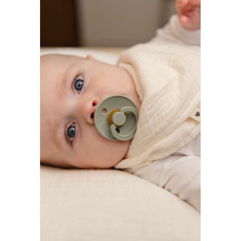 Bibs Round Colour Pacifier - bundle - 3 pcs. - sz. 1 - Sage 