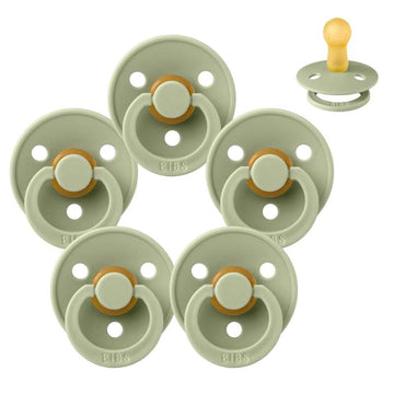 Bibs Round Colour Pacifier - bundle - 5 pcs. - sz. 2 - Sage 