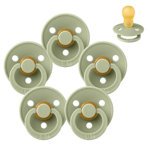 BIBS Round Colour Pacifier - Multipack - 5 pcs. - Size 3 - Sage
