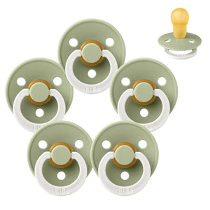 Bibs Round Colour Pacifier - bundle - 5 pcs. - sz. 3 - GLOW - Sage 