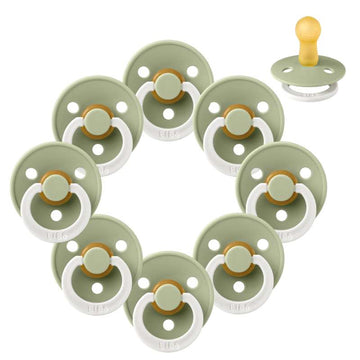 Bibs Кръгъл Colour Биберон - bundle - 8 бр. - р-р 2 - GLOW - Салвия 