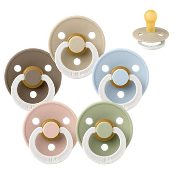 Bibs Rund Colour Schnuller - bundle - 5 Stück - Gr. 1 - Schlaf gut, kleines Kind - GLOW 