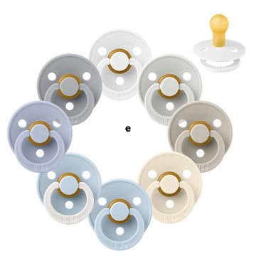 Suzeta Bibs Rotundă Colour - bundle - 8 buc. - măr. 1 - Moale și Clar 