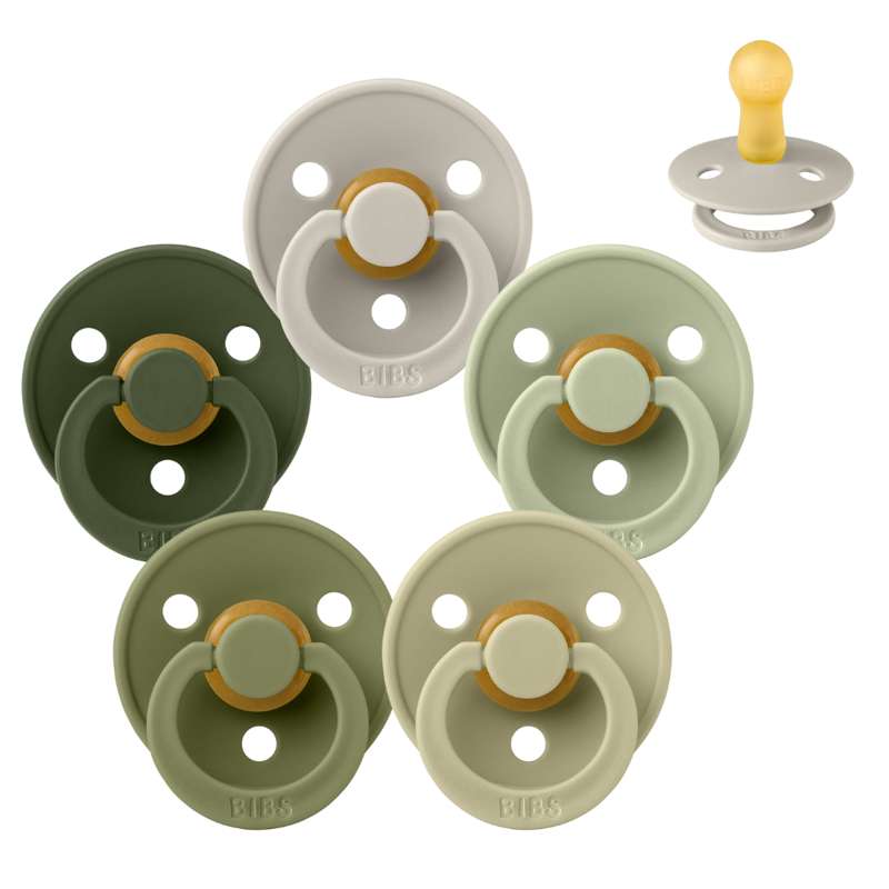 Smoczek Bibs Okrągły Colour - bundle - 5 szt. - roz. 2 - Miękki mech 