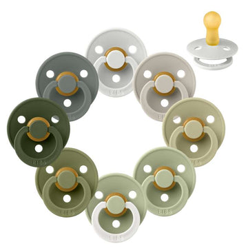Bibs Ronde Colour Fopspeen - bundle - 8 stuks - mt. 2 - Zachte Mos 