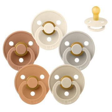 Bibs Rund Colour Smokk - bundle - 5 stk. - str. 1 - Myk og jordnær 