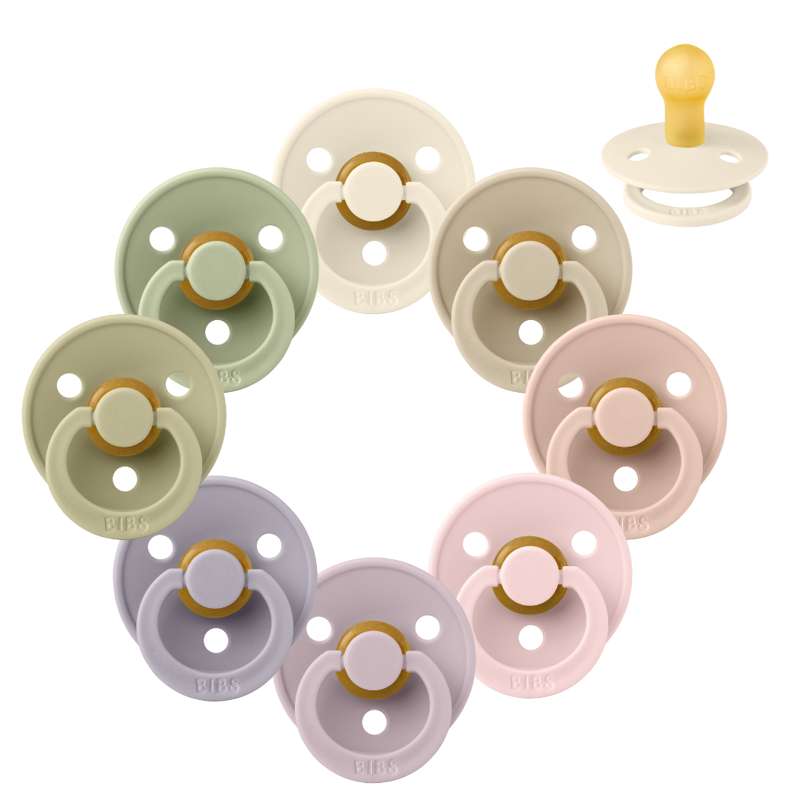 Smoczek Bibs Okrągły Colour - bundle - 8 szt. - roz. 1 - Wiosna w Paryżu 