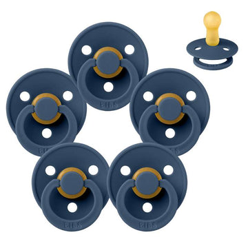 Sucette Bibs Rond Colour - pack - 5 pièces - t. 2 - Bleu Acier 