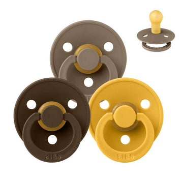 Bibs Round Colour Pacifier - bundle - 3 pcs. - sz. 2 - Teddy Bear 