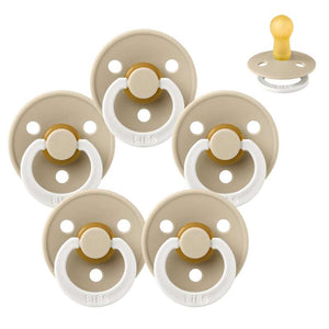 Bibs Στρογγυλή Colour Πιπίλα - bundle - 5 τεμ. - μεγ. 2 - GLOW - Βανίλια 