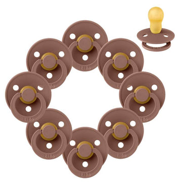 Bibs Round Colour Pacifier - bundle - 8 pcs. - sz. 3 - Woodchuck 