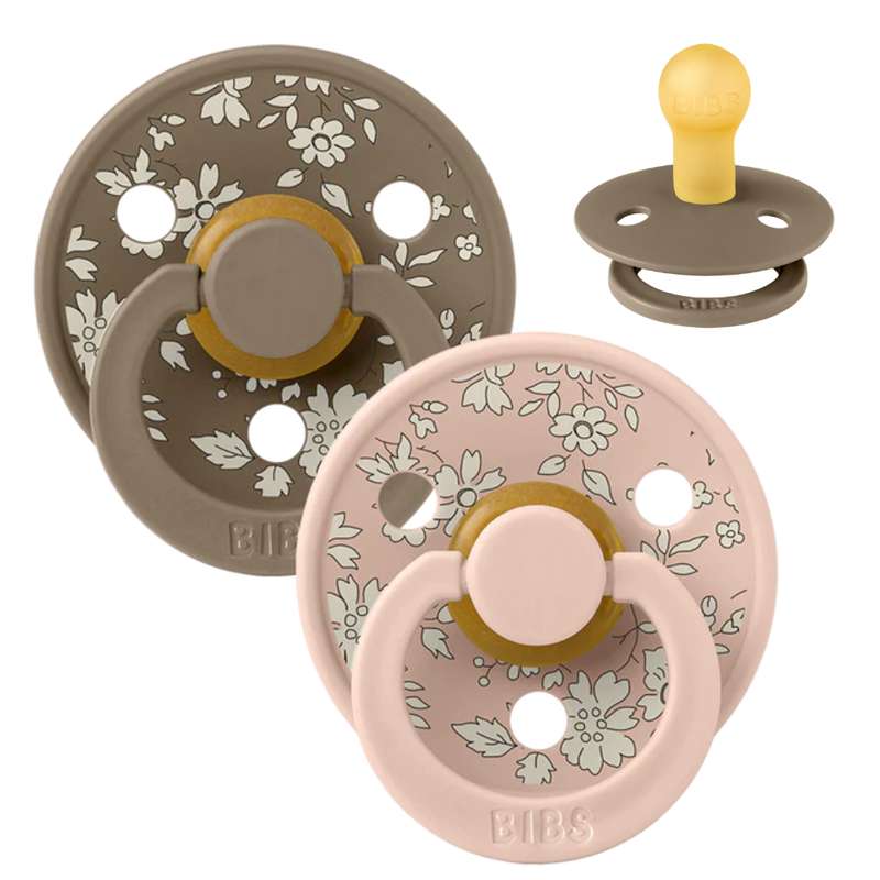 Bibs Round Colour Pacifier - 2-Pack - sz. 1 - natural rubber - Liberty - Capel/Blush Mix 