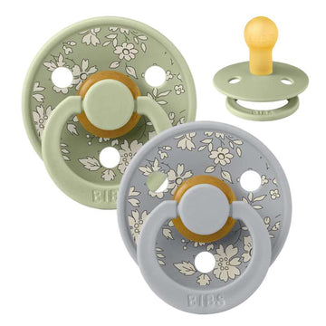 Bibs Ronde Colour Fopspeen - 2-Pack - mt. 1 - natuurrubber - Liberty - Capel/Sage Mix 