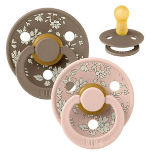 Bibs Round Colour Pacifier - 2-Pack - sz. 2 - natural rubber - Liberty - Capel/Blush Mix 
