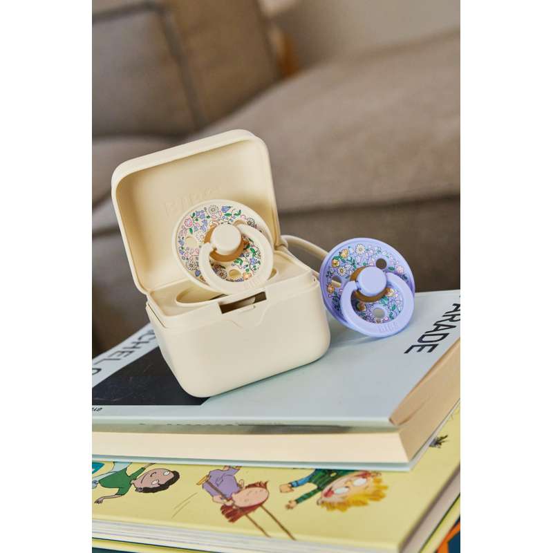 BIBS Round Colour pacifier - 2-Pack - sz. 1 - natural rubber - Liberty - Chloe Meadow/Ivory Mix 
